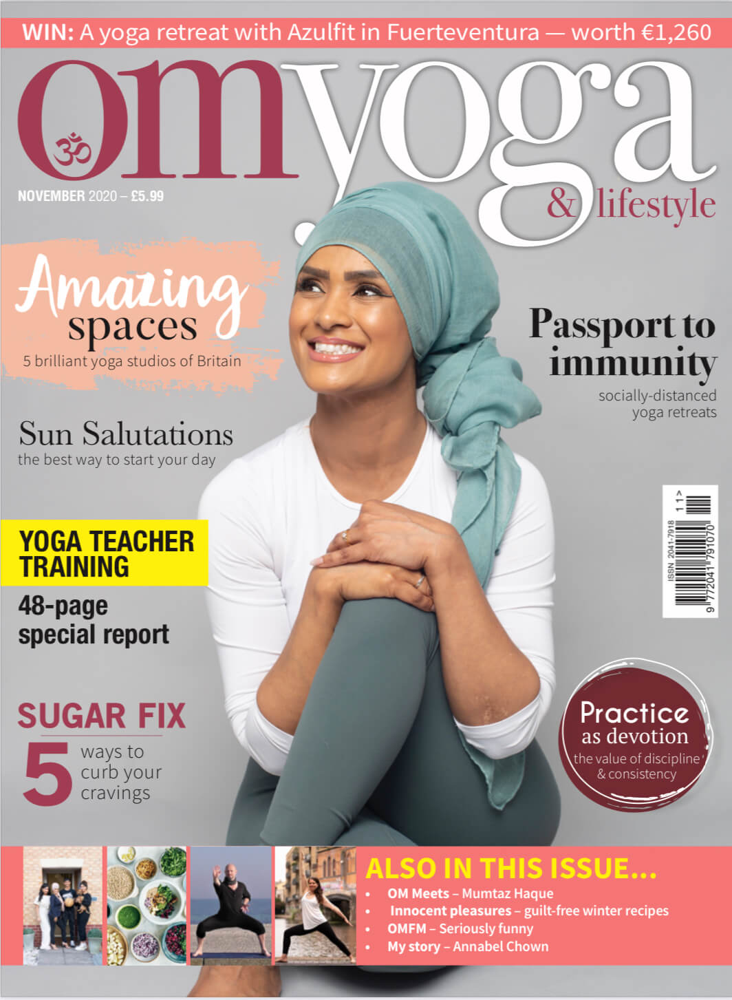 Mumtaz on cover of OM Yoga Magazine